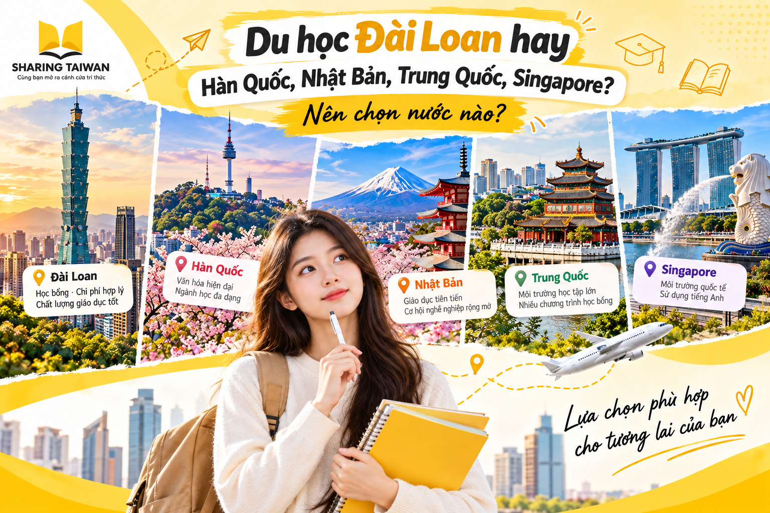 Du học Đài Loan hay Hàn Quốc, Nhật Bản, Trung Quốc, Singapore: Nên chọn nước nào?